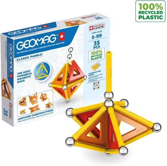 Geomag Classic GM470 giocattolo magnetico al neodimio 35 pezzo(i) Arancione, Rosso - 2