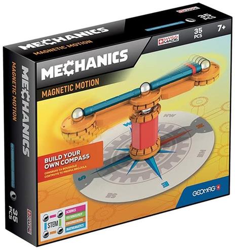 Geomag Mechanics Compass 35 giocattolo magnetico al neodimio 35 pezzo(i) Blu, Arancione, Rosso, Argento - 2