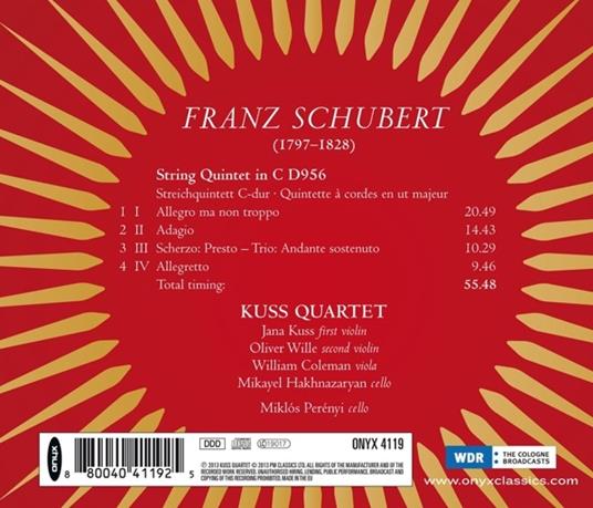 Quintetto per archi in Do D956 - CD Audio di Franz Schubert,Kuss Quartett - 2