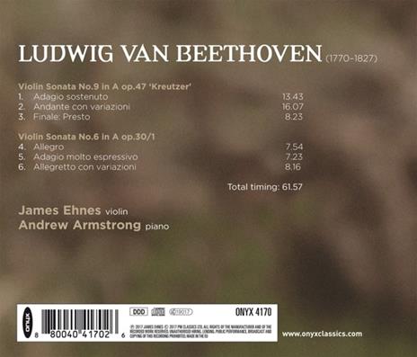 Sonate per Violino - CD Audio di Ludwig van Beethoven,James Ehnes - 2