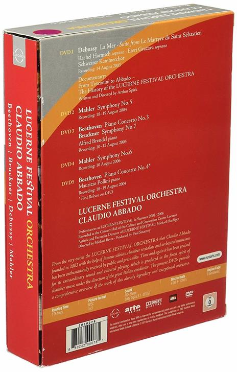 Lucerne Festival Orchestra. The First Five Years (5 DVD) - DVD di Alfred Brendel,Claudio Abbado - 2