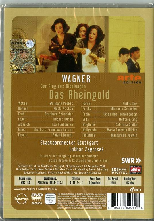 Richard Wagner. Das Rheingold. L'oro del Reno (DVD) - DVD di Richard Wagner,Lothar Zagrosek - 2