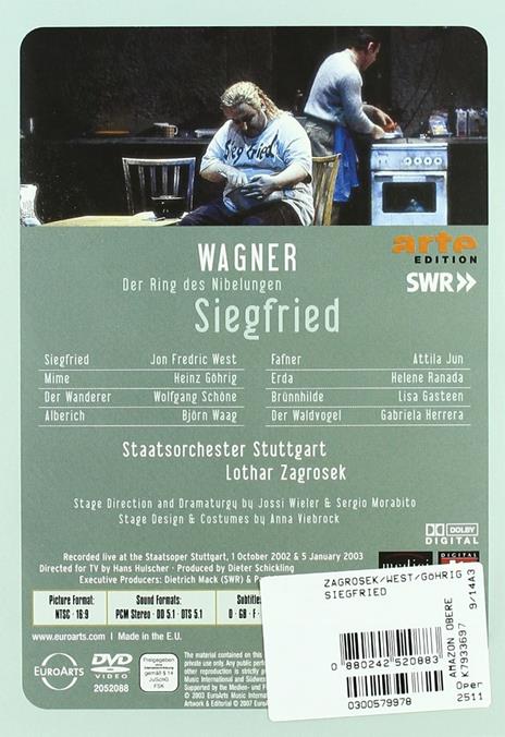 Richard Wagner. Siegfried. Sigfrido (2 DVD) - DVD di Richard Wagner,Lothar Zagrosek - 2