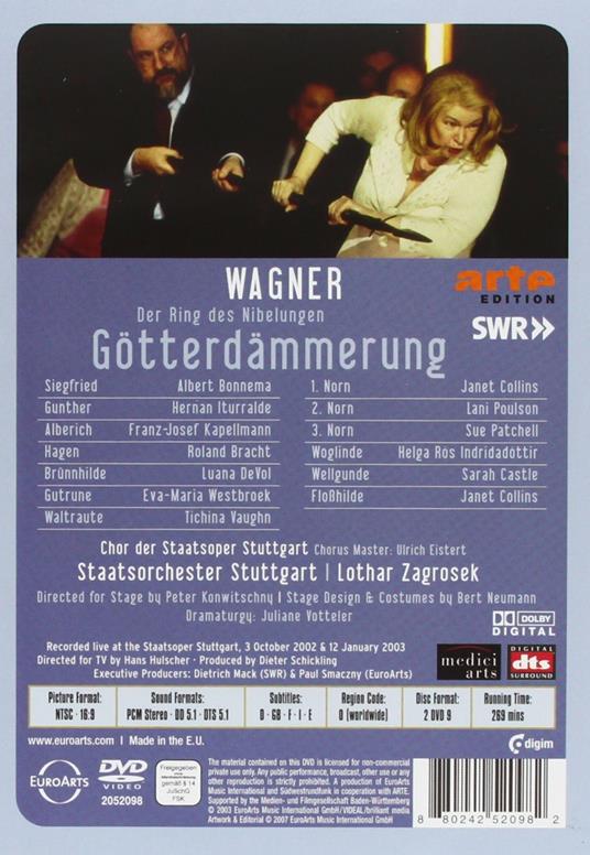 Richard Wagner. Gotterdammerung. Il Crepuscolo degli Dei (2 DVD) - DVD di Richard Wagner,Lothar Zagrosek - 2