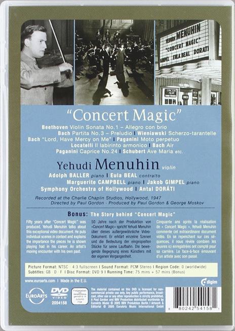 Yehudi Menuhin. Concert Magic (DVD) - DVD di Yehudi Menuhin - 2