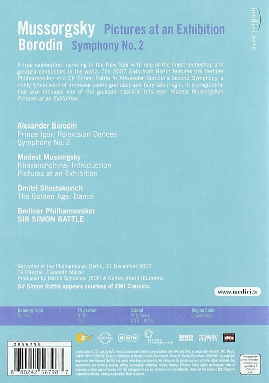 Mussorgsky. Quadri ad un'Esposizione - Borodin. Sinfonia n. 2 (DVD) - DVD di Modest Mussorgsky,Berliner Philharmoniker,Simon Rattle - 2