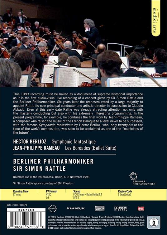 Hector Berlioz. Symphonie Fantastique - Jean-Philippe Rameau. Les Boréades (DVD) - DVD di Hector Berlioz,Berliner Philharmoniker,Simon Rattle - 2