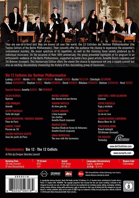 I dodici violoncellisti della Berliner Philharmoniker (2 DVD) - DVD - 2