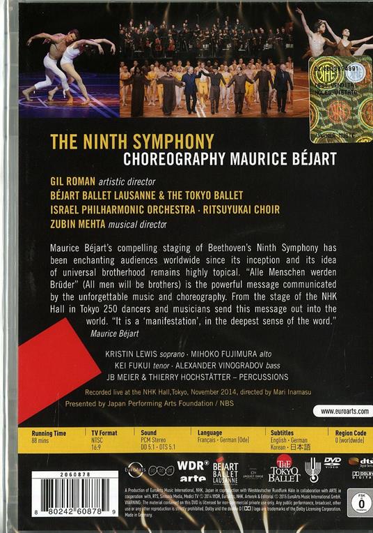 The Ninth Symphony on Schiller's Ode to Joy (DVD) - DVD di Maurice Ravel,Maurice Béjart,Zubin Mehta - 2