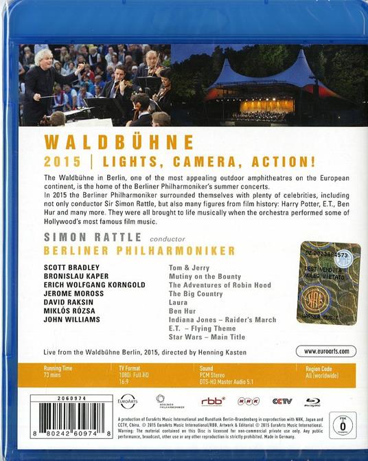 Waldbühne 2015 from Berlin (Blu-ray) - Blu-ray di Berliner Philharmoniker,Simon Rattle - 2