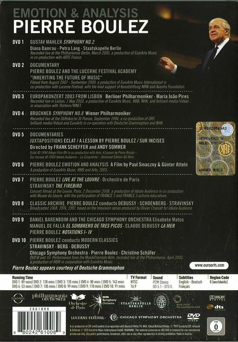 Pierre Boulez. Emotion & Analysis (10 DVD) - DVD di Pierre Boulez - 2