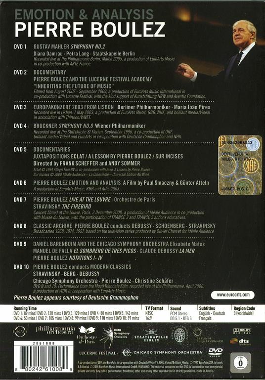 Pierre Boulez. Emotion & Analysis (10 DVD) - DVD di Pierre Boulez - 2