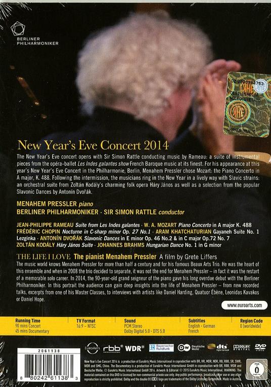 New Year's Eve Concert 2014 (DVD) - DVD di Berliner Philharmoniker,Simon Rattle,Menahem Pressler - 2
