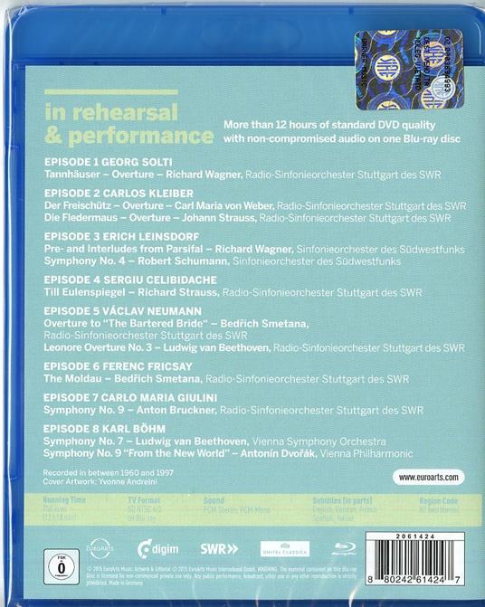 In Rehearsal & Performance (Blu-ray) - Blu-ray di Sergiu Celibidache,Georg Solti,Erich Leinsdorf,Carlos Kleiber - 2