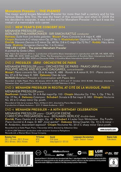 Menahem Pressler. The Pianist (4 DVD) - DVD di Menahem Pressler - 2