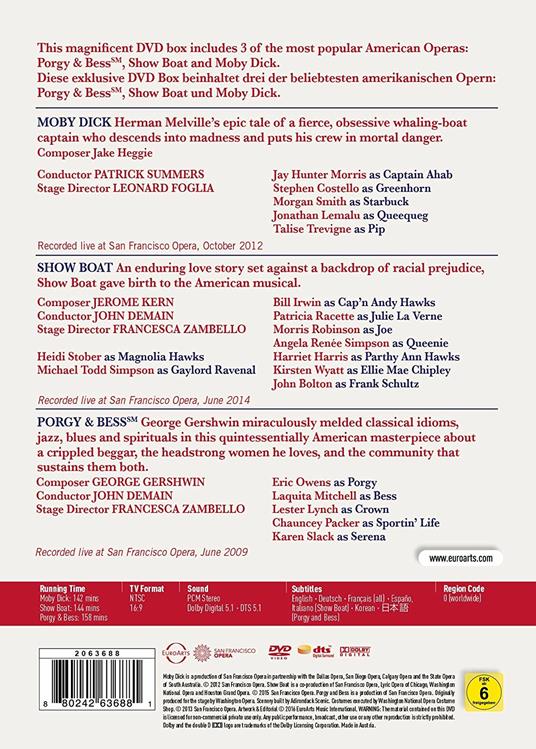 American Operas. Moby Dick. Show Boat. Porgy & Bess (6 DVD) - DVD - 2