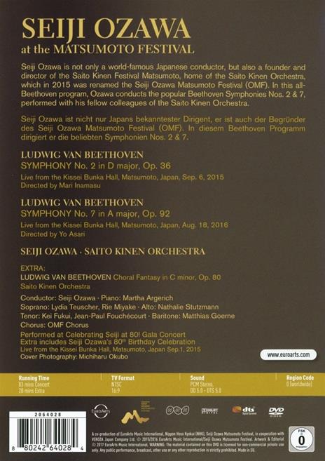 Matsumoto Festival. Sinfonie n.2, n.7 (DVD) - DVD di Ludwig van Beethoven,Seiji Ozawa,Saito Kinen Orchestra - 2