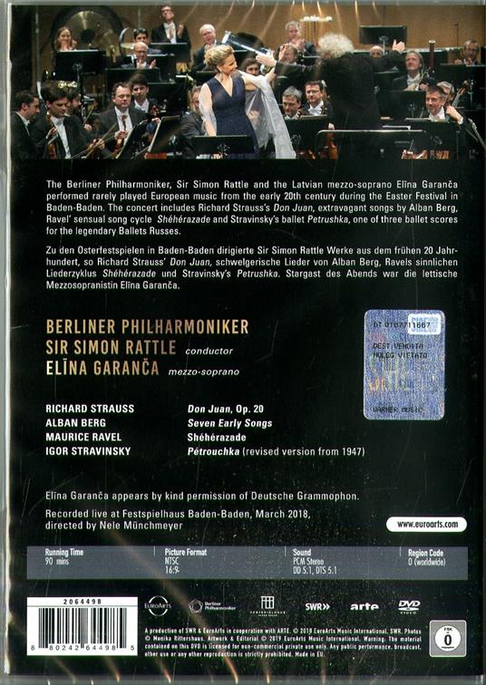 Live from the Festspielhaus Baden-Baden (DVD) - DVD di Alban Berg,Maurice Ravel,Richard Strauss,Igor Stravinsky,Simon Rattle,Nicola Ulivieri - 2