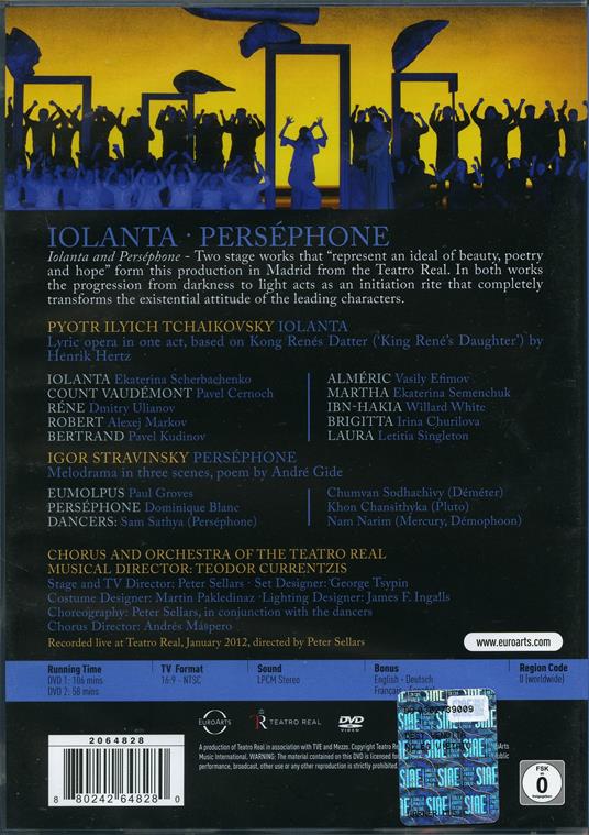 Iolanta / Persephone (2 DVD) - DVD di Igor Stravinsky,Paul Groves,Ekaterina Scherbachenko,Teodor Currentzis - 2