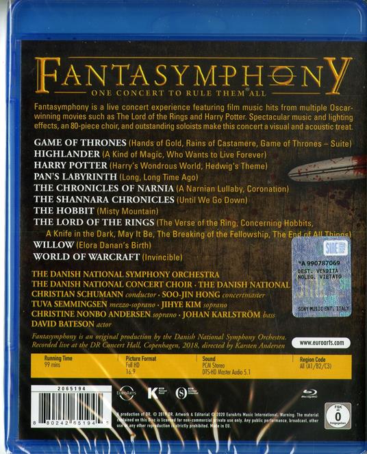 Fantasymphony (Blu-ray) - Blu-ray di Danish National Symphony Orchestra,Christian Schumann - 2