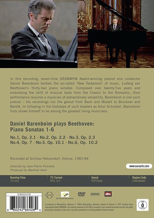 Daniel Barenboim plays Beethoven Piano Sonatas Vol.1 (DVD) - DVD di Ludwig van Beethoven,Daniel Barenboim - 2