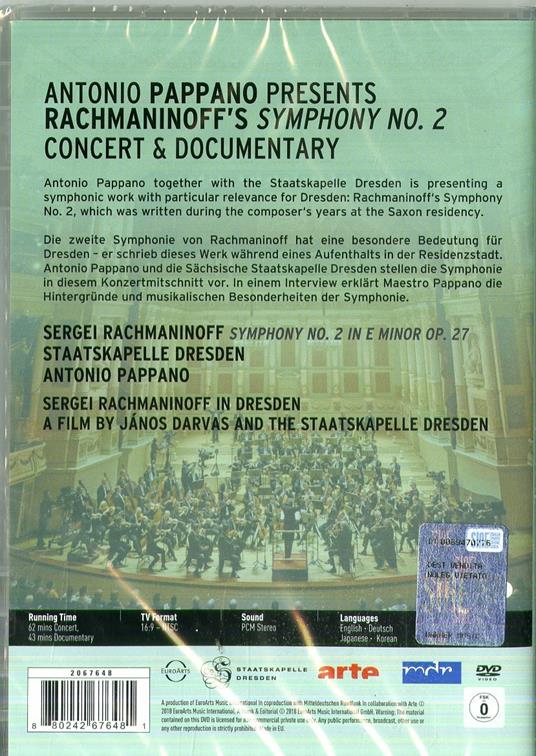 Sinfonia n.2 (DVD) - DVD di Sergei Rachmaninov,Antonio Pappano - 2