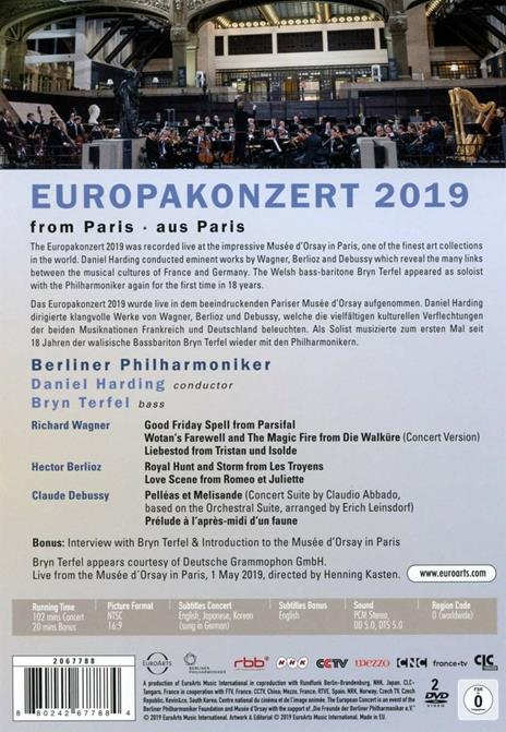 Europakonzert 2019. From Paris (DVD) - DVD di Bryn Terfel,Berliner Philharmoniker,Daniel Harding - 2