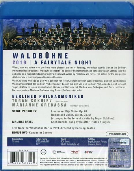 Waldbühne 2019. Midsummer Night Dreams (Blu-ray) - Blu-ray di Sergei Prokofiev,Maurice Ravel,Berliner Philharmoniker,Tugan Sokhiev,Marianne Crebassa - 2