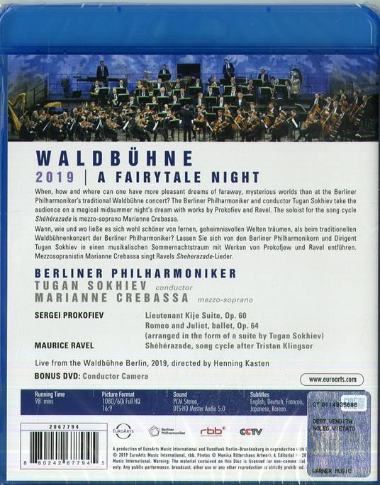 Waldbühne 2019. Midsummer Night Dreams (Blu-ray) - Blu-ray di Sergei Prokofiev,Maurice Ravel,Berliner Philharmoniker,Tugan Sokhiev,Marianne Crebassa - 2