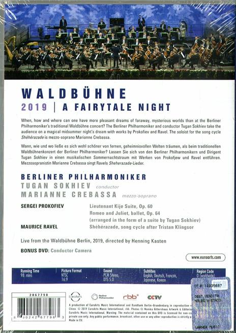 Waldbühne 2019. Midsummer Night Dreams (DVD) - DVD di Sergei Prokofiev,Maurice Ravel,Berliner Philharmoniker,Tugan Sokhiev,Marianne Crebassa - 2