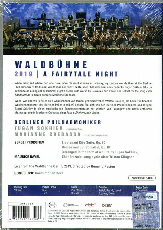 Waldbühne 2019. Midsummer Night Dreams (DVD) - DVD di Sergei Prokofiev,Maurice Ravel,Berliner Philharmoniker,Tugan Sokhiev,Marianne Crebassa - 2