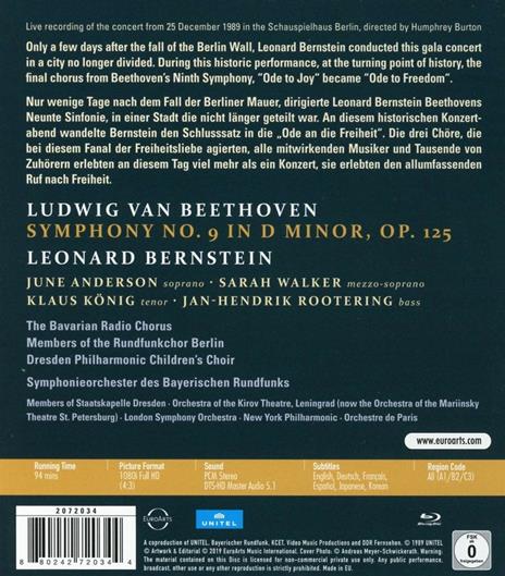 Ode to Freedom. Sinfonia n.9 (Blu-ray) - Blu-ray di Ludwig van Beethoven,Leonard Bernstein - 2