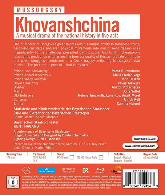 Khovanshchina (Blu-ray) - Blu-ray di Modest Mussorgsky,Kent Nagano,Orchestra dell'Opera di Stato Bavarese,Anatoly Kocherga - 2