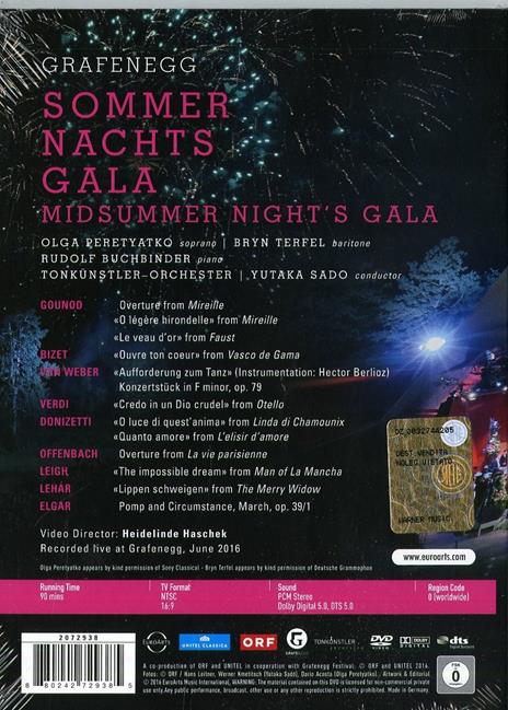 Sommer Nachts Gala 2016. Midsummer Night's Gala 2016 (DVD) - DVD di Bryn Terfel,Olga Peretyatko,Rudolf Buchbinder - 2