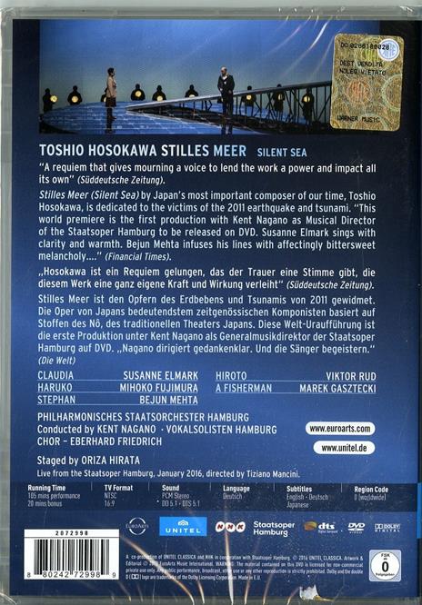 Toshio Hosokawa. Mare silenzioso. Stilles Meer (DVD) - DVD di Kent Nagano,Toshio Hosokawa,Orchestra Filarmonica di Stato di Amburgo - 2