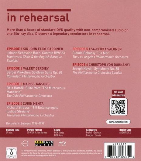 In Rehearsal & Performance (Blu-ray) - Blu-ray di Zubin Mehta,Christoph von Dohnanyi,John Eliot Gardiner,Valery Gergiev - 2