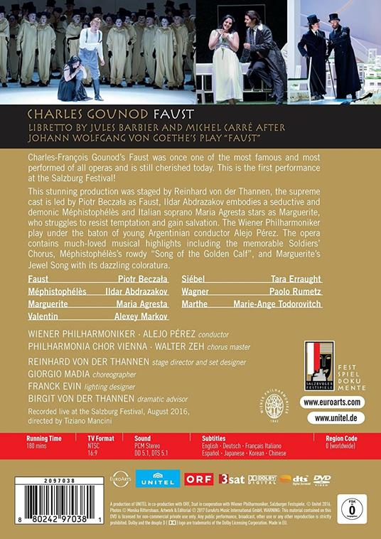 Faust (2 DVD) - DVD di Charles Gounod,Wiener Philharmoniker,Piotr Beczala,Aylin Pérez - 2