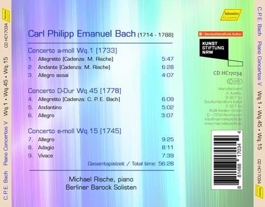 Concerti per pianoforte - CD Audio di Carl Philipp Emanuel Bach - 2