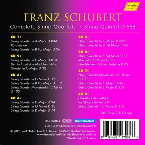 Quartetti per archi completi - CD Audio di Franz Schubert,Verdi Quartett - 2