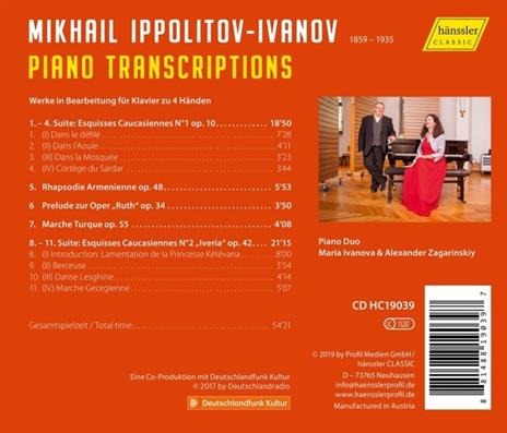Piano Transcriptions - CD Audio di Mikhail Ippolitov-Ivanov,Maria Ivanova - 2