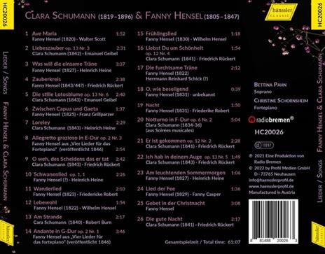 C. Schumann & Hensel. O How Enchanting - O, Wie Beseligend - CD Audio di Bettina - Christine Schornsheim Pahn - 2