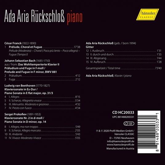 Franck-Bach-Beethoven-Prokofiev - CD Audio di Ada Aria Ruckschloss - 2