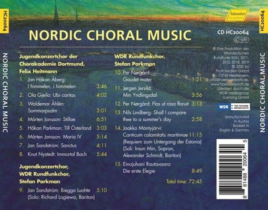 Nordic Choral Music - CD Audio di Jugendkonzertchor Der Chorakademie Dortmund-Wdr Rundfunkchor - 2
