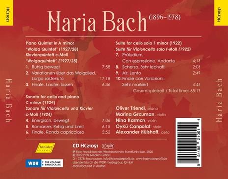 Maria Bach: Chamber Music - CD Audio - 2