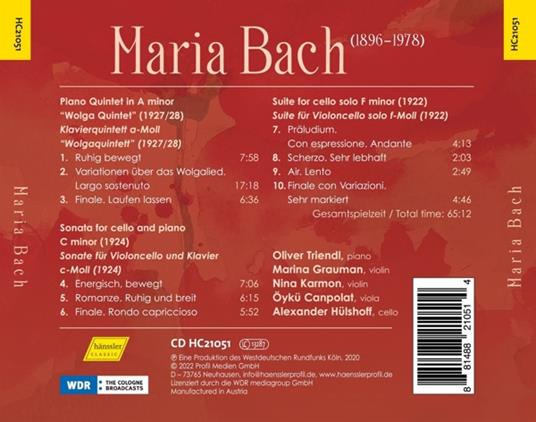 Maria Bach: Chamber Music - CD Audio - 2