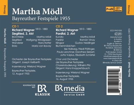 Martha Mödl (Bayreuther Festspiele 1955) - CD Audio di Martha Mödl - 2
