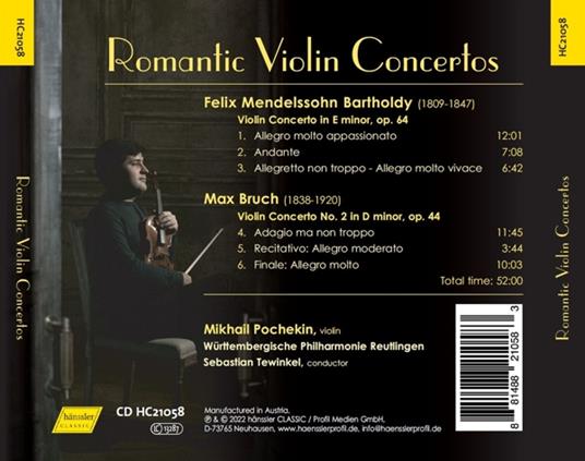 Romantic Violin Concertos - CD Audio di Mikhail Pochekin - 2