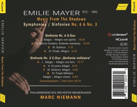 Music From The Shadows - CD Audio di Emilie Mayer - 2
