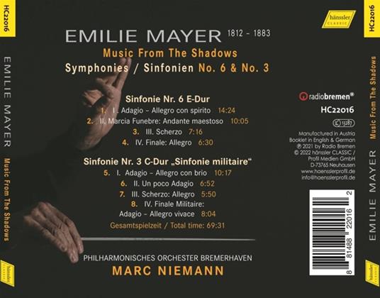 Music From The Shadows - CD Audio di Emilie Mayer - 2