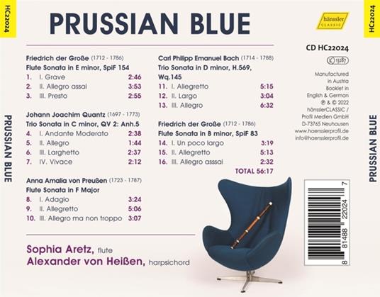 Prussian Blue - Flute Music At The Court Of Frederick The Great - CD Audio di Sophie - Alexander Von Heissen Aretz - 2